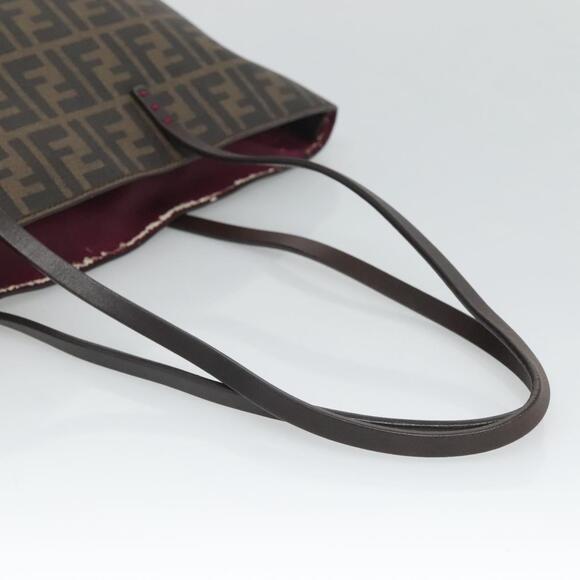 FENDI Zucca Canvas Tote Bag Pvc Black Brown - Picture 7 of 12